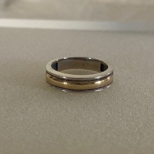 Chic Silver and Gold Band Ring